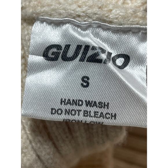 Danielle Guizio Cream Beige Cashmere Wool Ribbed Knit Bolero Crop Top Size S - Picture 4 of 5